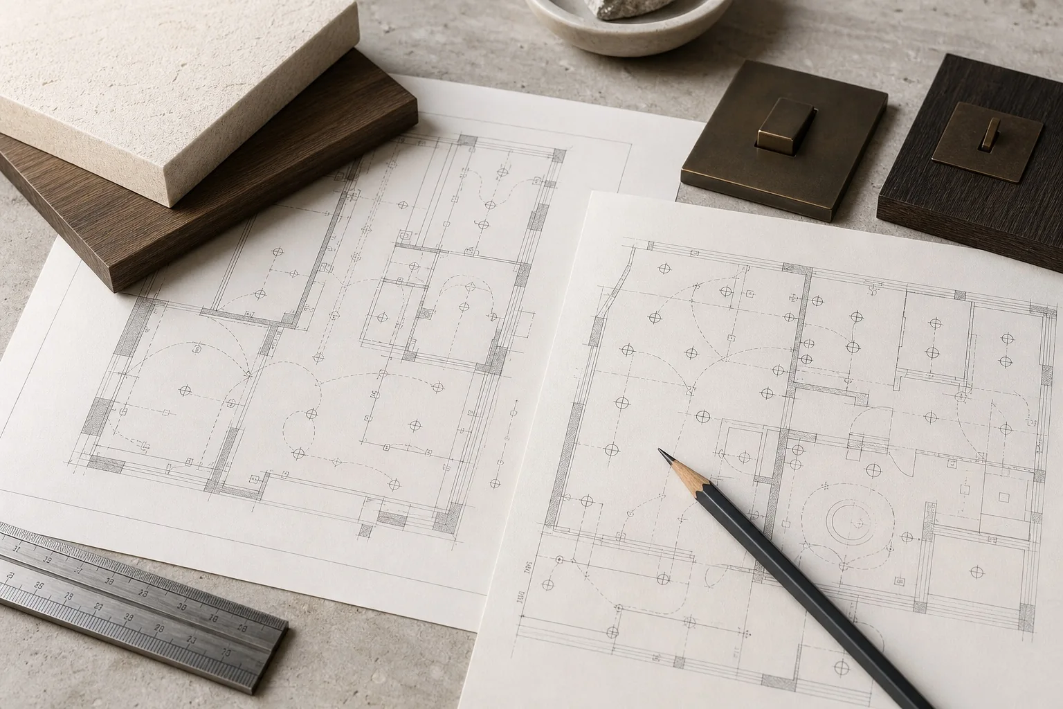 Plans électriques et d’éclairage préparés avant le chantier de rénovation